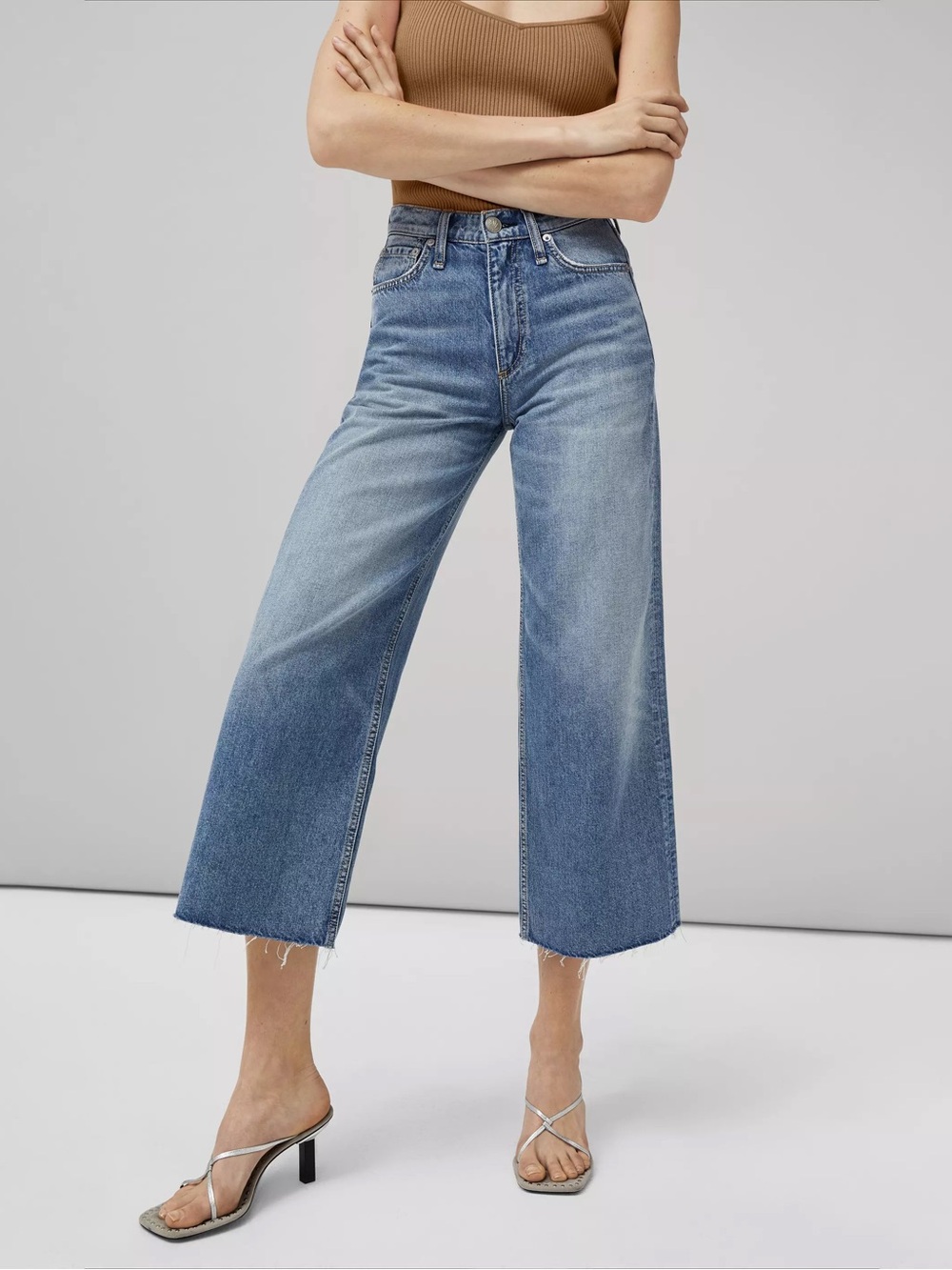 rag & bone Women's Andi High Rise Wide Ankle Jeans